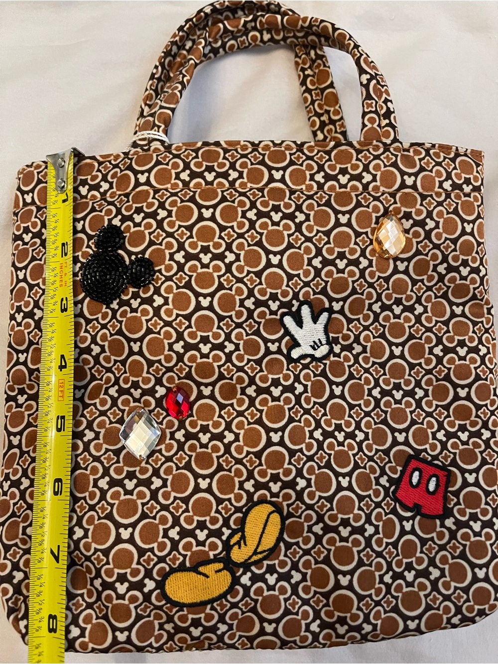 Vera Bradley Brown Mini Original Tote with Mickey Icons - Picture 5 of 6